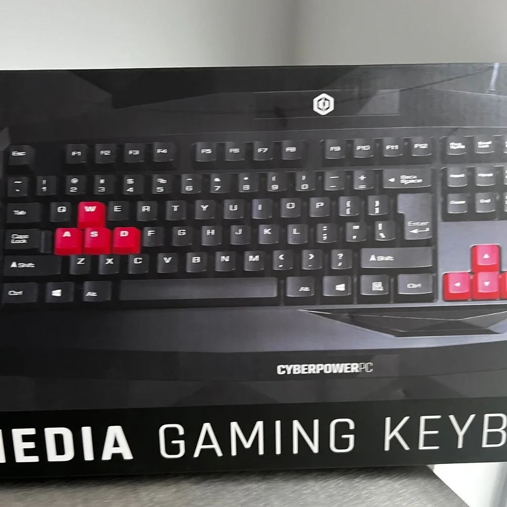 CyberPowerPC Multimedia Gaming Keyboard LED Illuminated Tactile Membrane USB